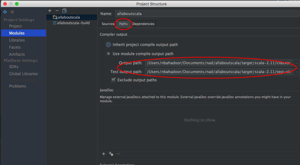 IntelliJ Project Structure Scala Project Classpath