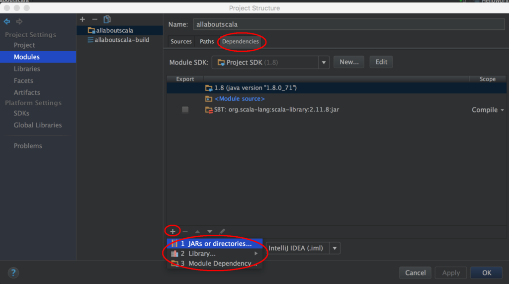 intellij jar runtime to compile time