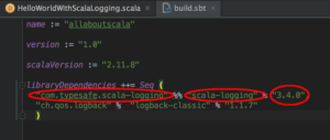 scala logging build sbt dependency