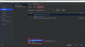 intellij module settings dependencies tab