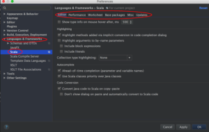 intellij settings preferences languages frameworks